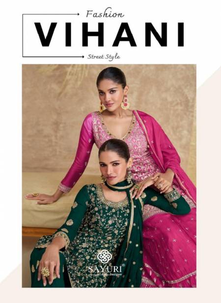 Vihani By Sayuri Designer Chinon Silk Readymade Suits Wholesale Price In Surat